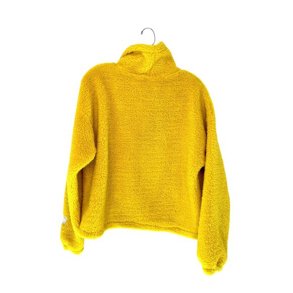 NWT Levi's Yellow Aura Cozy Warm Mock Neck Sherpa Pullover Sweatshirt Small - Picture 8 of 11